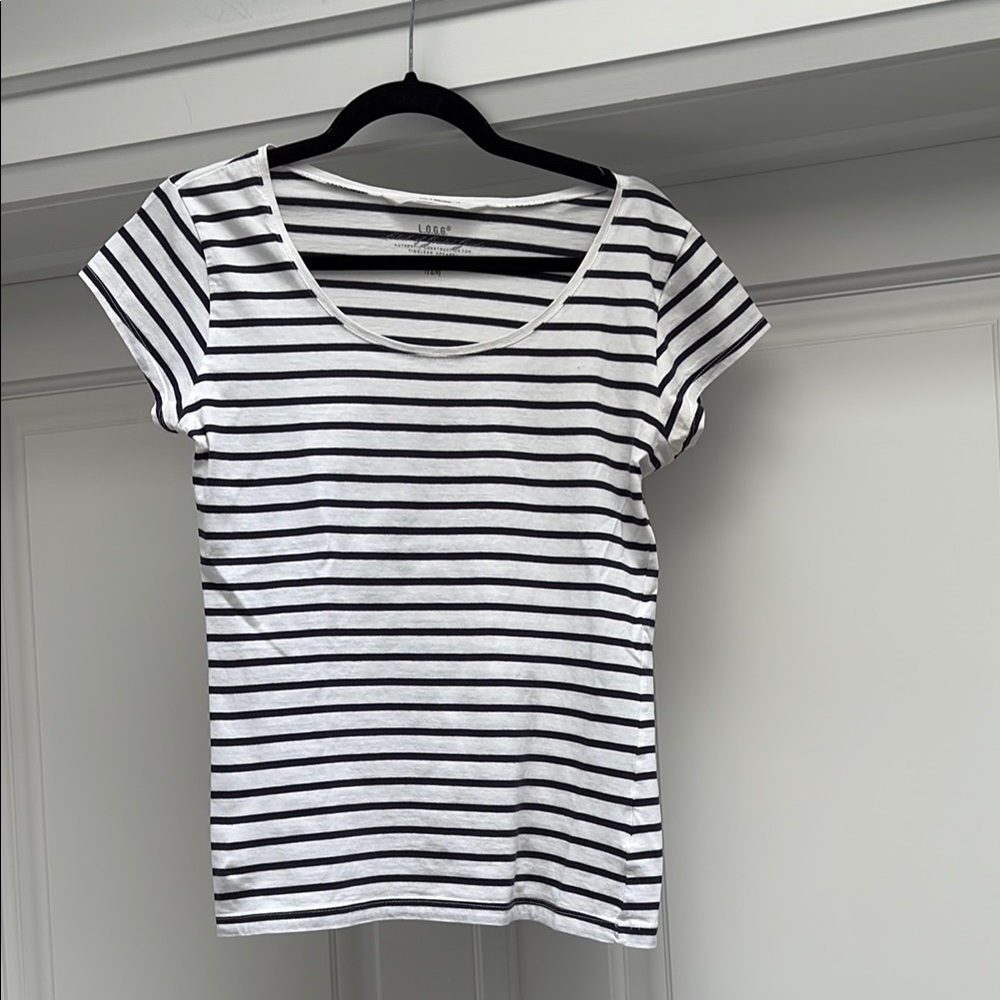 H&M Nautical Striped Short Sleeve Shirt